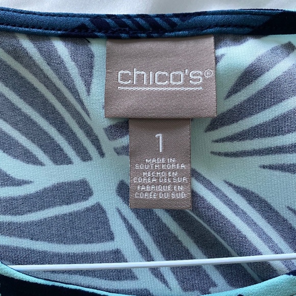 NWT Chicos Midi Dress Blue Aqua Sz M - Picture 4 of 8